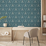 Victorian Bloom Dark Green by Veer Decor Floral Wallpaper – Veer Decor VREL14-166