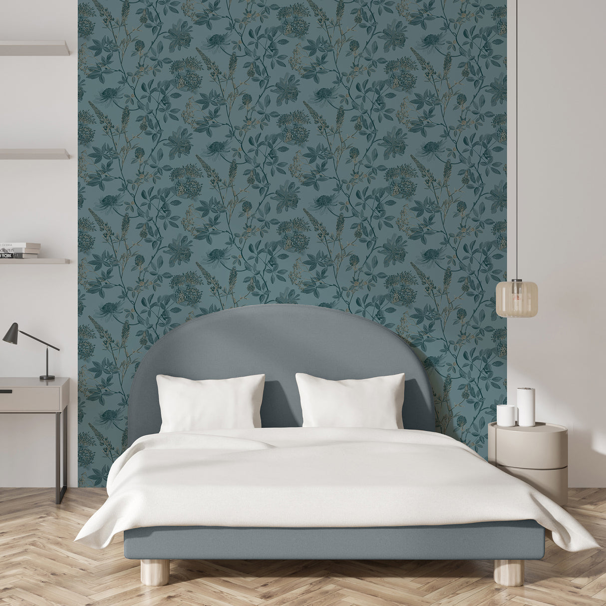 Botanical Blueprint Painterly Branches Green by Veer Decor Floral Wallpaper – Veer Decor VREL14-854