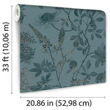 Botanical Blueprint Painterly Branches Green by Veer Decor Floral Wallpaper – Veer Decor VREL14-854