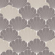 Giant Art Deco Gingko Leaf Gray and Cream Wallpaper roll and room scene