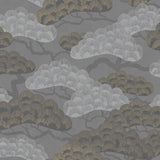 Bonsai Grove Dark Gray textured metallic vinyl wallpaper roll by Veer Decor, 20.86 in x 33 ft