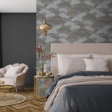 Bonsai Grove Dark Gray by Veer Decor Textured Metallic Vinyl Wallpaper – VREL19-446