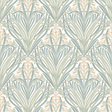 Victorian Bloom Light Green with Cream Ground floral wallpaper roll and room scene