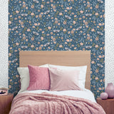 Whimsical Meadow Blue by Veer Decor Kids Wallpaper – Veer Decor VRKG01-185