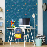 Space Adventures Blue by Veer Decor Kids Wallpaper – Veer Decor VRKG01-863