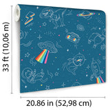 Space Adventures Blue by Veer Decor Kids Wallpaper – Veer Decor VRKG01-863