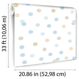 Polka Dot Party Blue by Veer Decor Kids Room Wallpaper – Veer Decor VRKG01-915