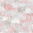 Graffiti Rose pink non-woven wallpaper with street art tags