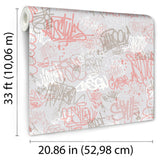 Graffiti Rose Pink by Veer Decor Children Wallpaper – Veer Decor VRKG03-315