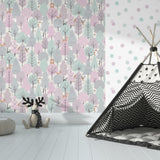 Enchanted Forest Pink by Veer Decor Children’s Woodland Wallpaper – Veer Decor VRKG03-615