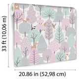 Enchanted Forest Pink by Veer Decor Children’s Woodland Wallpaper – Veer Decor VRKG03-615