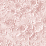 Paper Flowers Pink non-woven wallpaper roll with 3D floral collage pattern