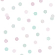Polka Dot Party Pink non-woven wallpaper roll with pastel dots, 20.86 in x 33 ft
