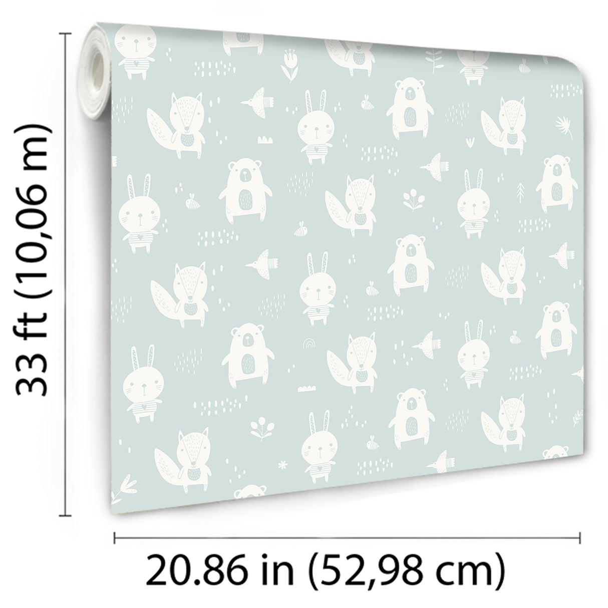 Little Animal Friends Green by Veer Decor Kids Wallpaper – Veer Decor VRKG04-319