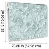 Paper Flowers Green by Veer Decor Floral Wallpaper – Veer Decor VRKG04-644