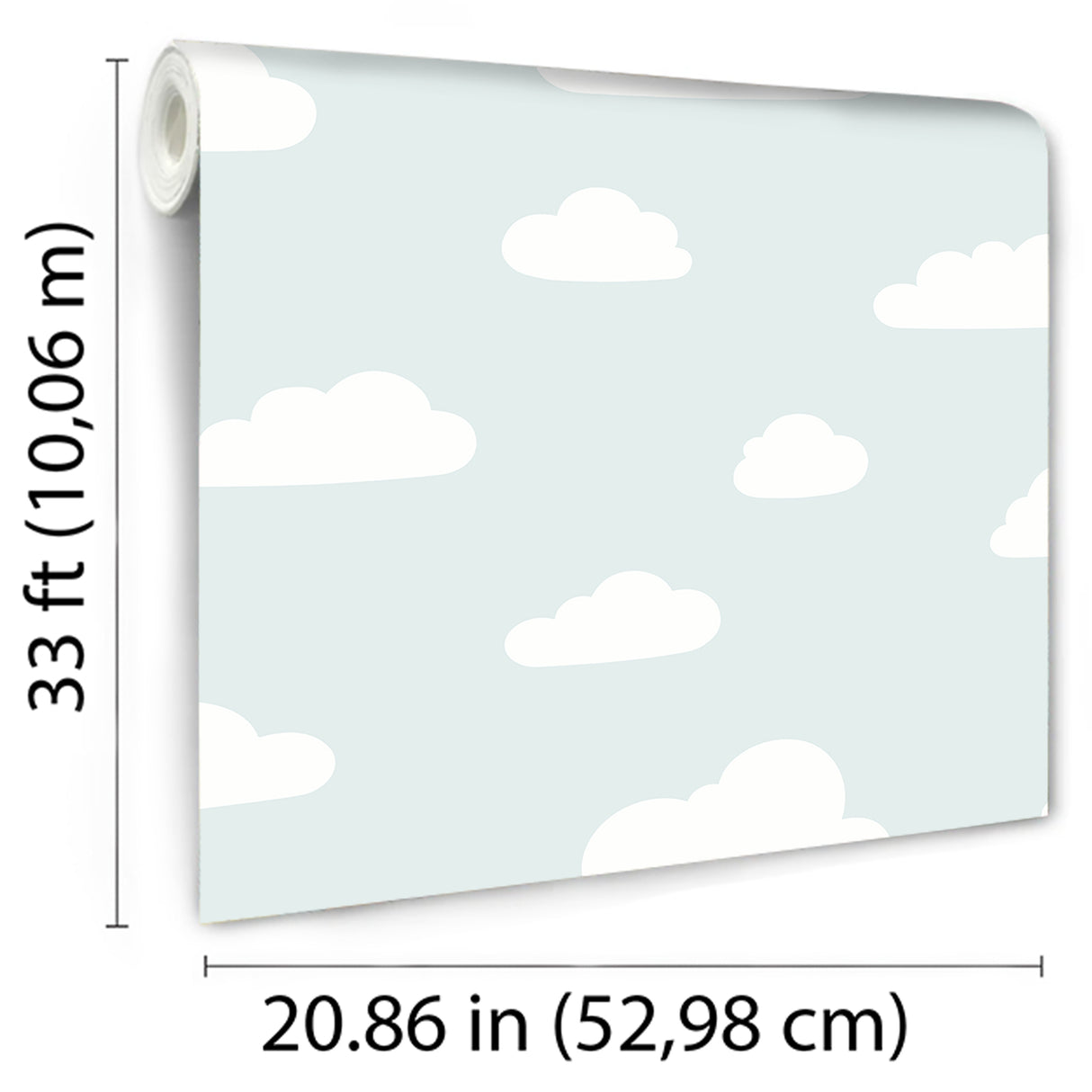Clouds Aqua Pastel by Veer Decor Children’s Wallpaper – Veer Decor VRKG04-816
