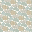 Little Woods Neutral Wallpaper roll showing stylized tree pattern in cream, blue, and taupe