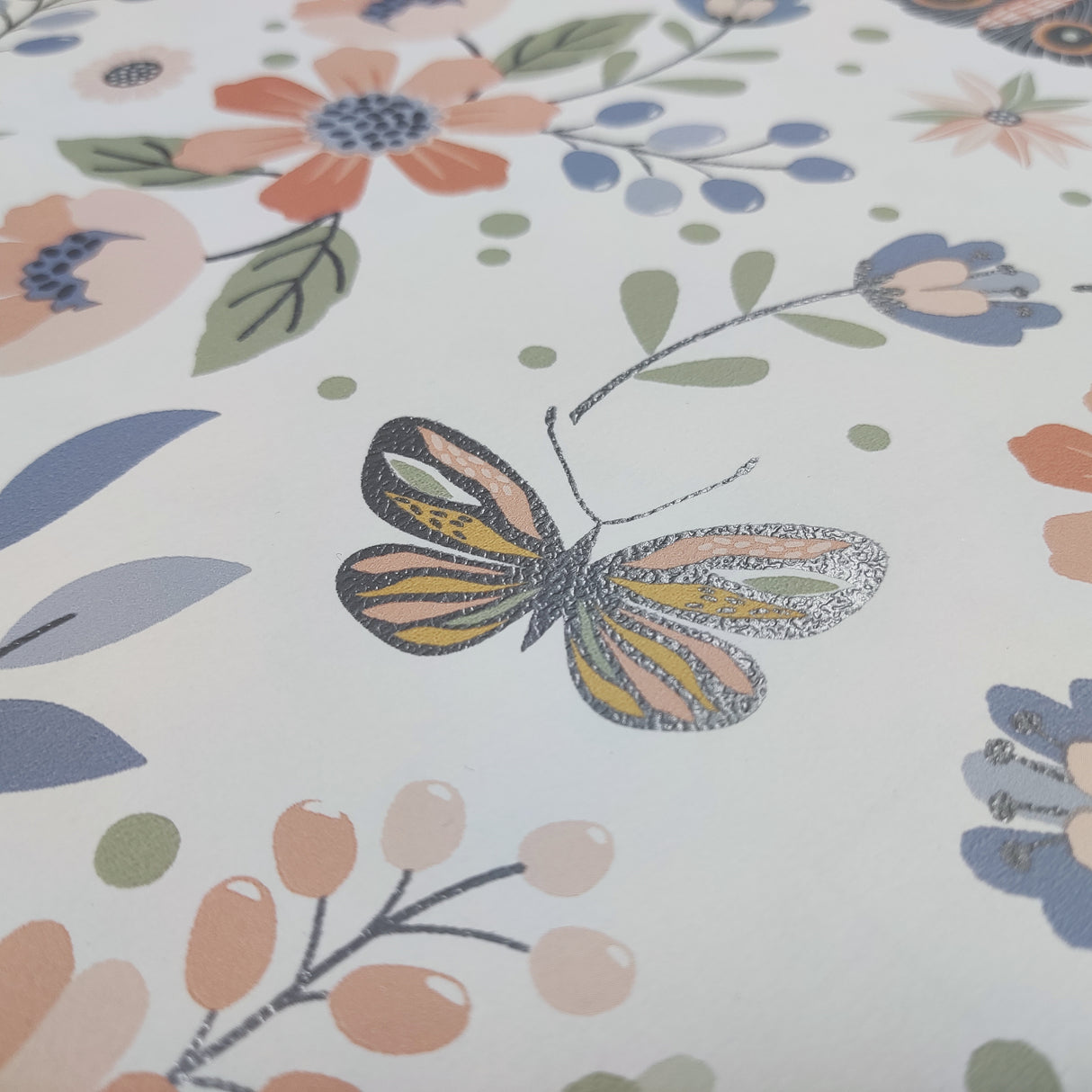 Whimsical Meadow Orange by Veer Decor Non-Woven Unpasted Wallpaper – Veer Decor VRKG05-185