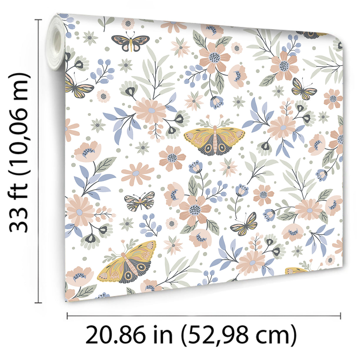 Whimsical Meadow Orange by Veer Decor Non-Woven Unpasted Wallpaper – Veer Decor VRKG05-185