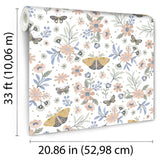 Whimsical Meadow Orange by Veer Decor Non-Woven Unpasted Wallpaper – Veer Decor VRKG05-185