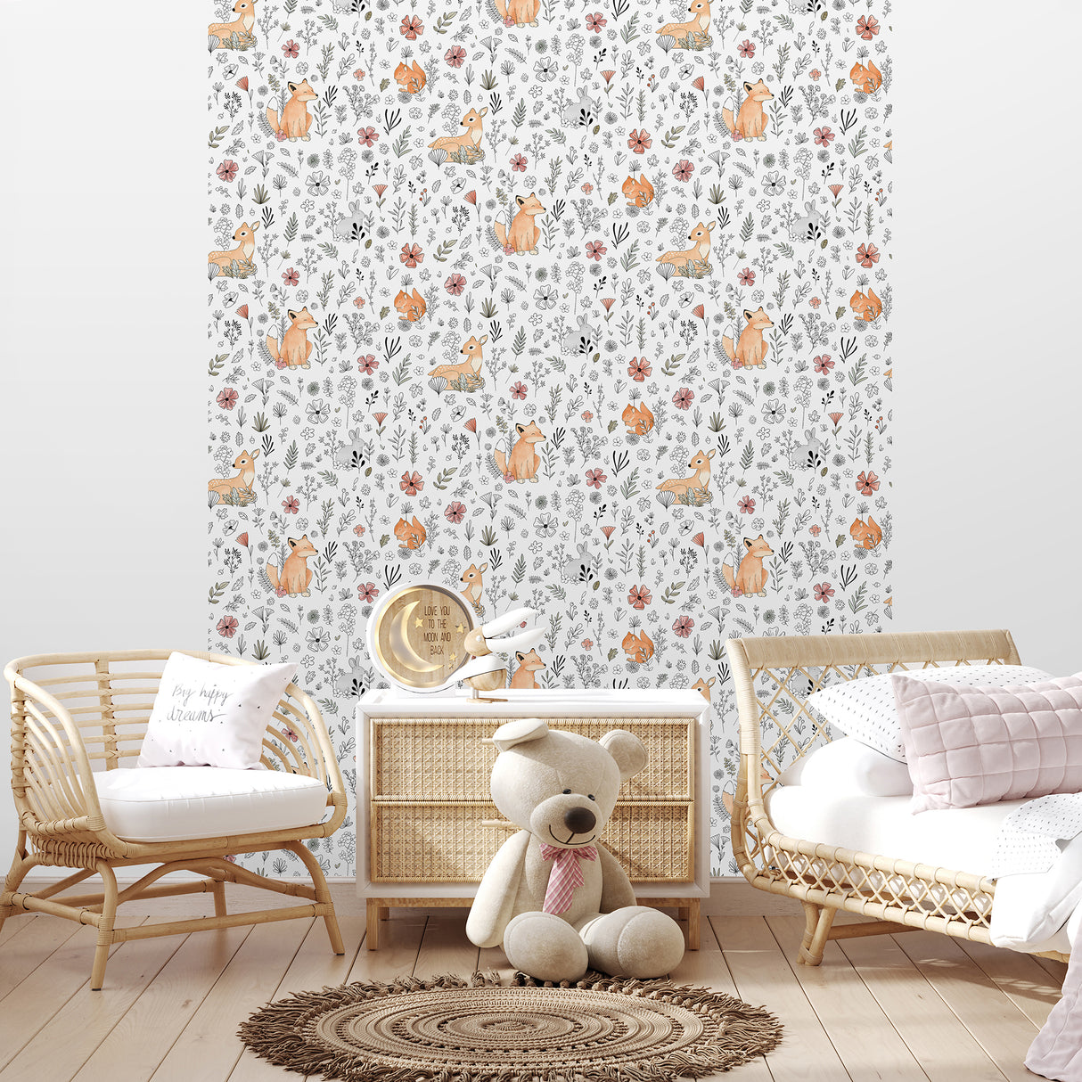 Calm Forest Green by Veer Decor Kids Woodland Animal Wallpaper – Veer Decor VRKG05-815