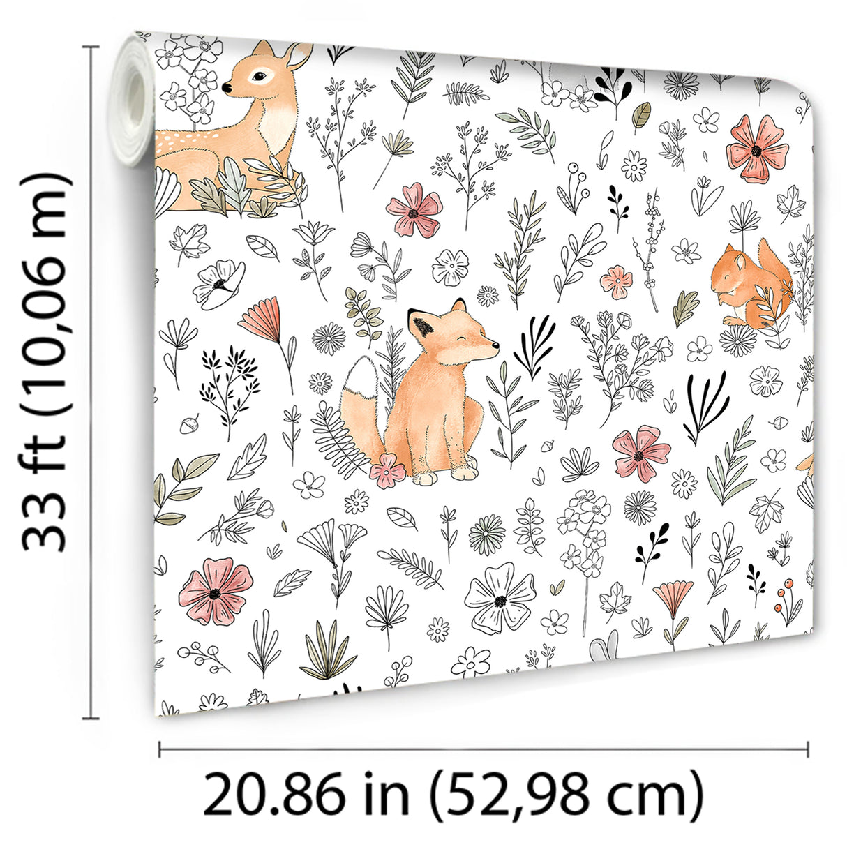 Calm Forest Green by Veer Decor Kids Woodland Animal Wallpaper – Veer Decor VRKG05-815