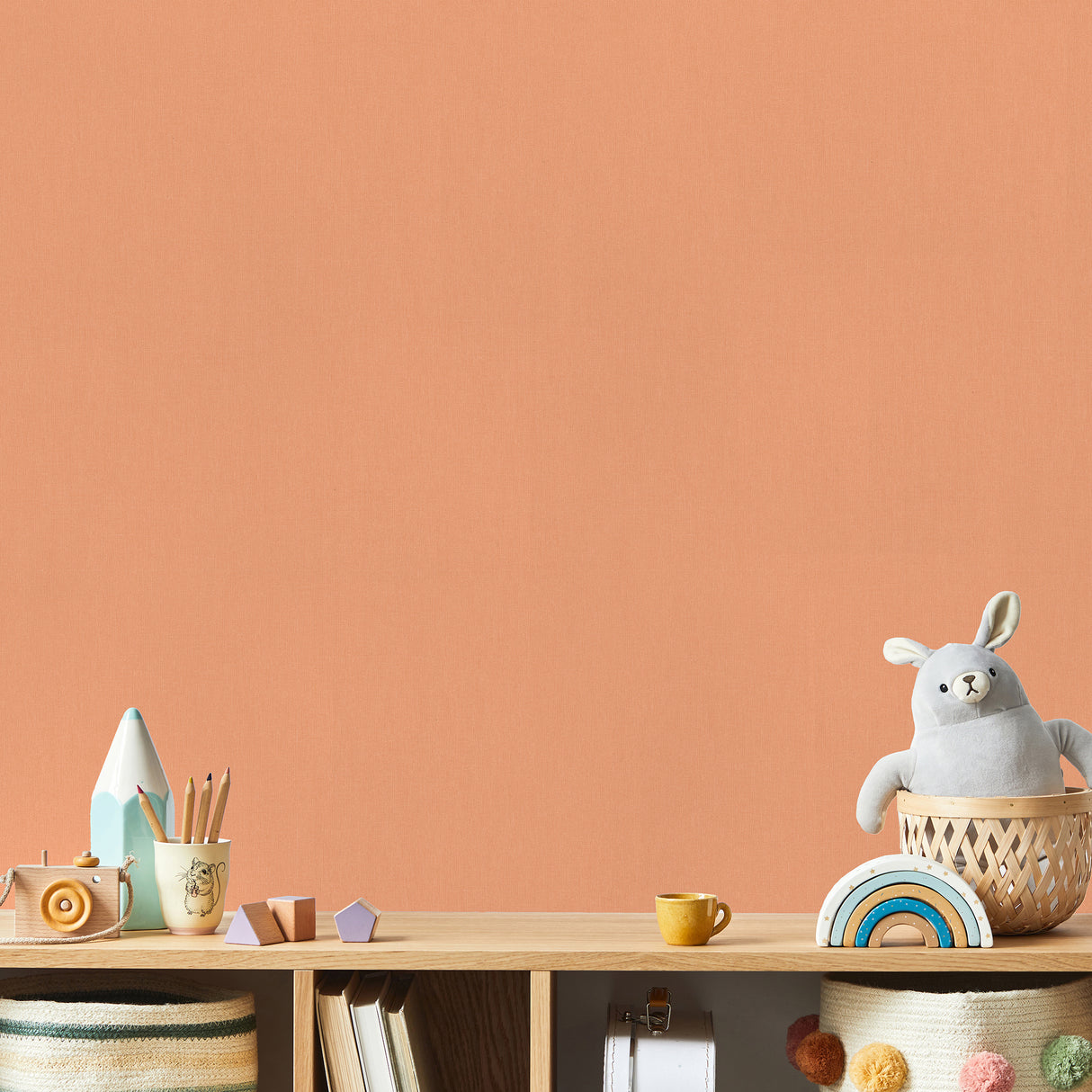 Fine Linen Orange by Veer Decor Faux Linen Wallpaper – Veer Decor VRKG05-817