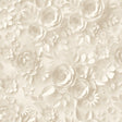 Paper Flowers Beige non-woven wallpaper roll with 3D floral look, 20.86 in x 33 ft