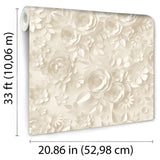 Paper Flowers Beige by Veer Decor Floral Wallpaper – Veer Decor VRKG07-644