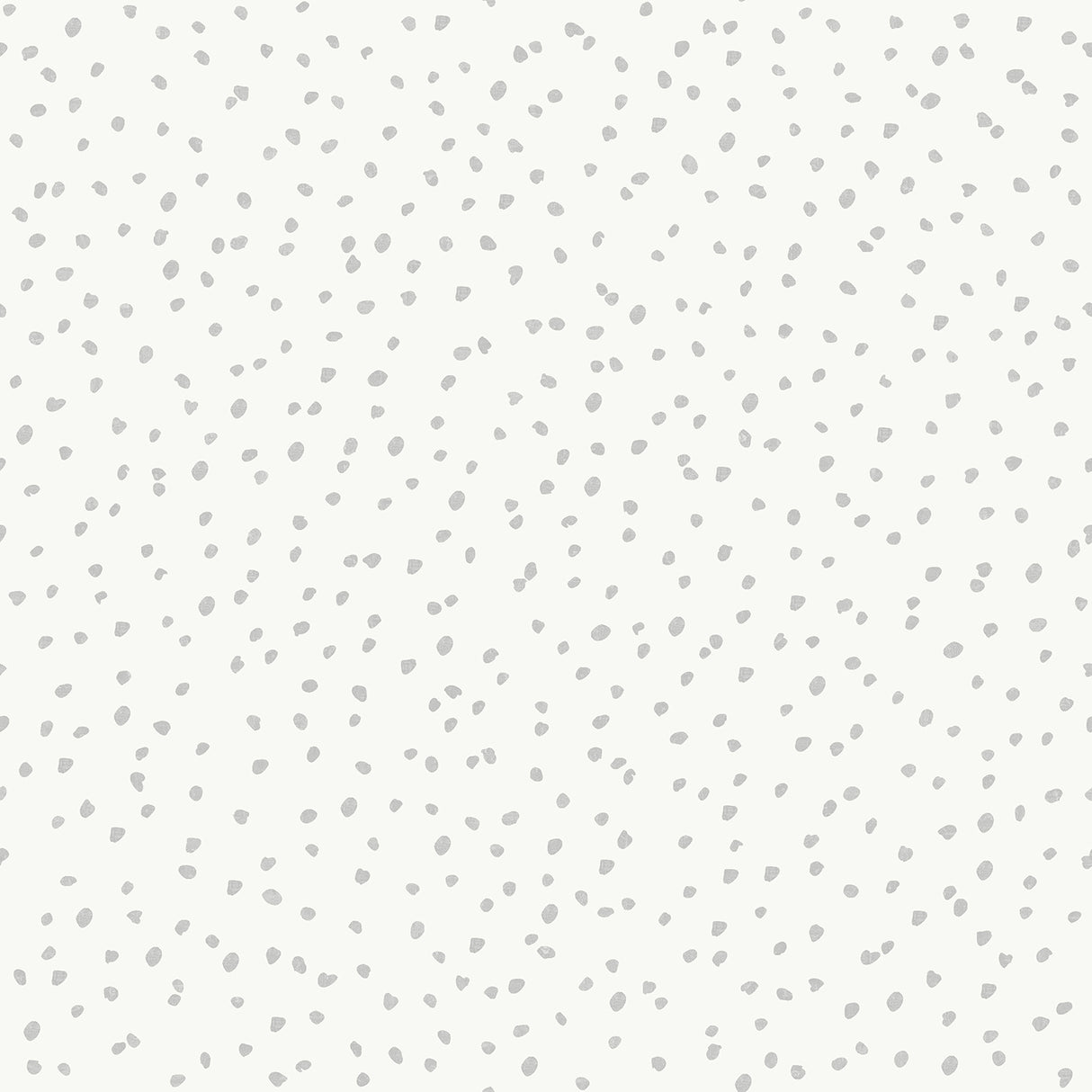 Gray hand drawn confetti dots non-woven wallpaper roll and room view