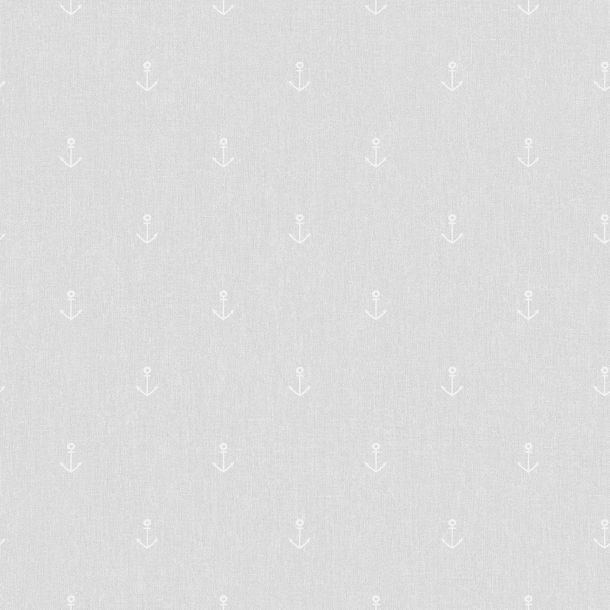 Anchors Away Grey non-woven wallpaper roll with small anchor motif