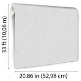 Anchors Away Grey by Veer Decor Nautical Kids Wallpaper – Veer Decor VRKG09-828