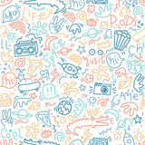 Doodle Multi non-woven kids novelty wallpaper roll by Veer Decor VRKG10-754