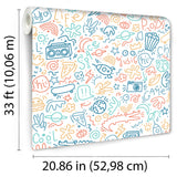 Doodle Multi by Veer Decor Kids Novelty Wallpaper – VRKG10-754