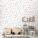Polka Dot Party Multicolor by Veer Decor Kids Wallpaper – Veer Decor VRKG10-915