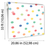 Polka Dot Party Multicolor by Veer Decor Kids Wallpaper – Veer Decor VRKG10-915