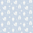Little Animal Friends Blue kids wallpaper roll showing white woodland animals on light blue
