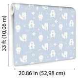 Little Animal Friends Blue by Veer Decor Kids Wallpaper – Veer Decor VRKG11-319
