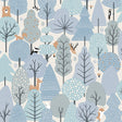 Enchanted Forest Sky Blue kids woodland animals non-woven wallpaper roll VRKG11-615