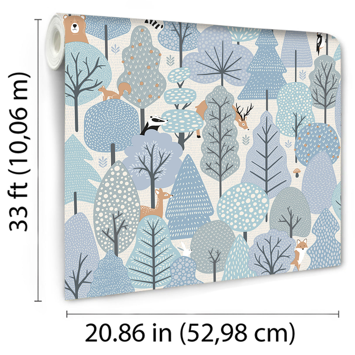 Enchanted Forest Sky Blue by Veer Decor Kids Forest Animal Wallpaper – Veer Decor VRKG11-615