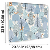 Enchanted Forest Sky Blue by Veer Decor Kids Forest Animal Wallpaper – Veer Decor VRKG11-615