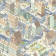 Notting Hill Blue kids cityscape novelty wallpaper roll by Veer Decor VRKG11-679
