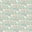 Little Woods Green non-woven wallpaper with whimsical tree pattern