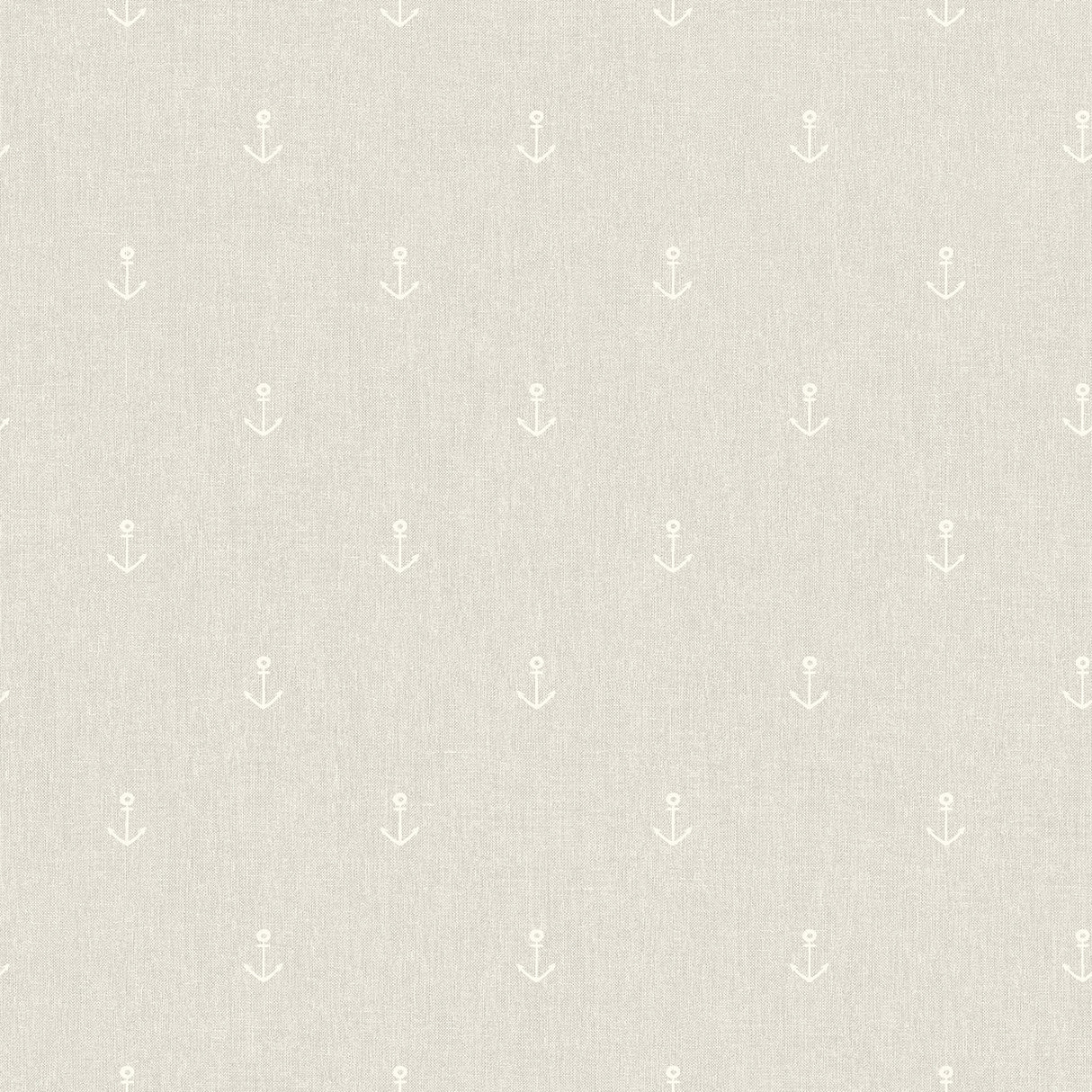 Anchors Away beige nautical anchor pattern wallpaper roll by Veer Decor