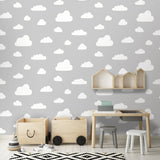 Clouds Grey by Veer Decor Kids Wallpaper – Veer Decor VRKG19-816