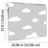 Clouds Grey by Veer Decor Kids Wallpaper – Veer Decor VRKG19-816