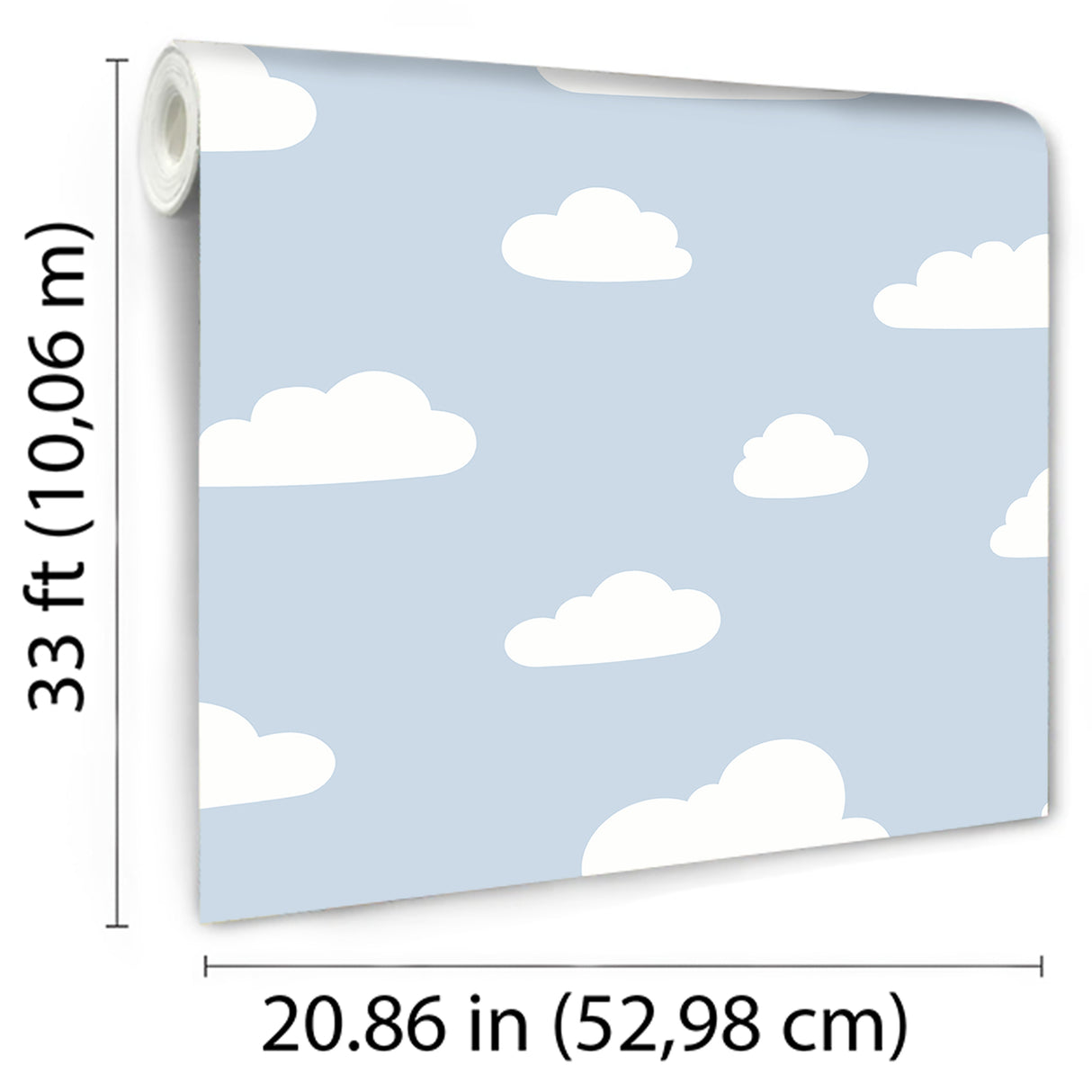 Clouds Greyish Blue by Veer Decor Kids Novelty Wallpaper – Veer Decor VRKG31-816