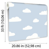 Clouds Greyish Blue by Veer Decor Kids Novelty Wallpaper – Veer Decor VRKG31-816