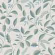 Tranquil Leafy Vine Green non-woven unpasted wallpaper roll with leafy vine pattern