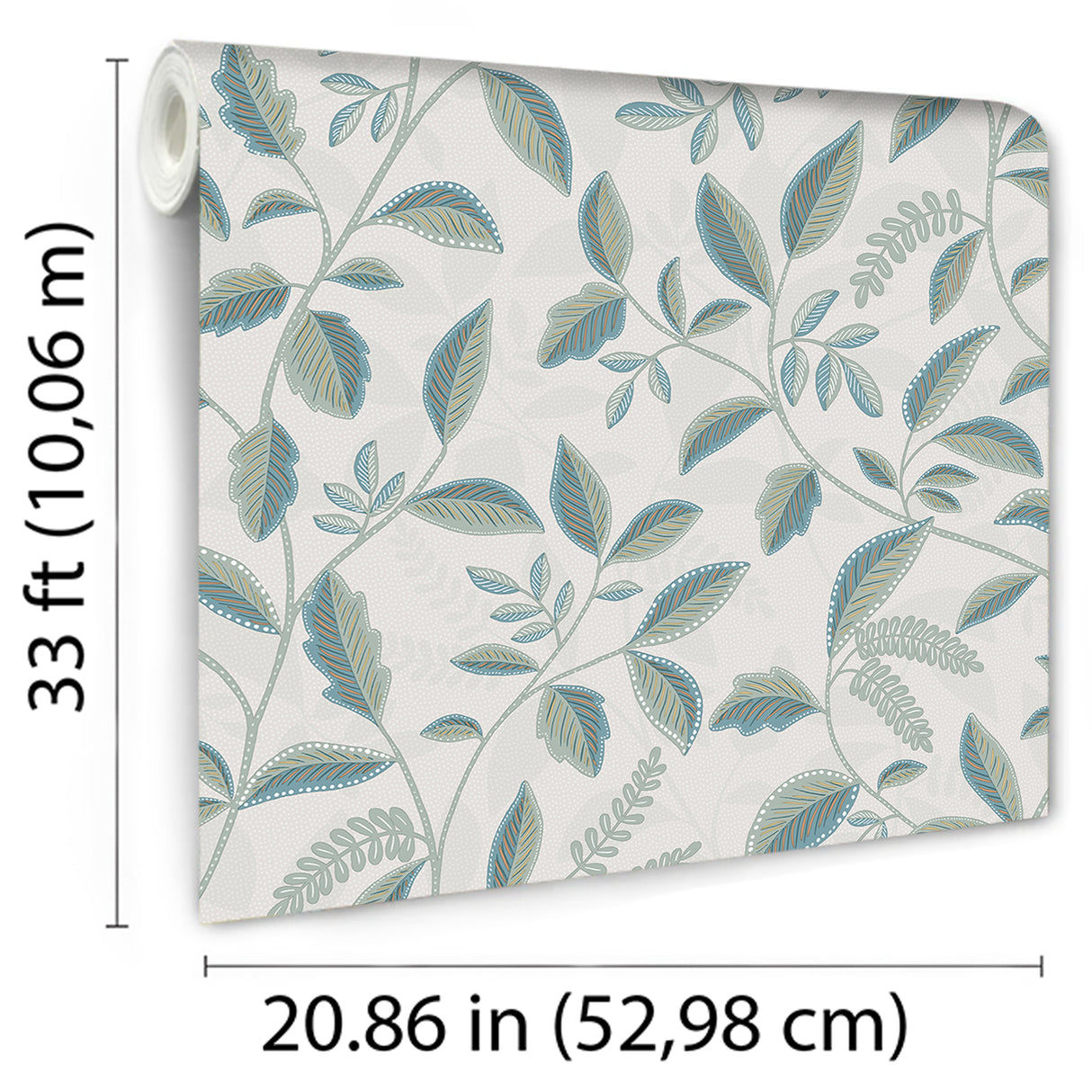Tranquil Leafy Vine Green by Veer Decor Non-Woven Unpasted Wallpaper – Veer Decor VRNO04-066
